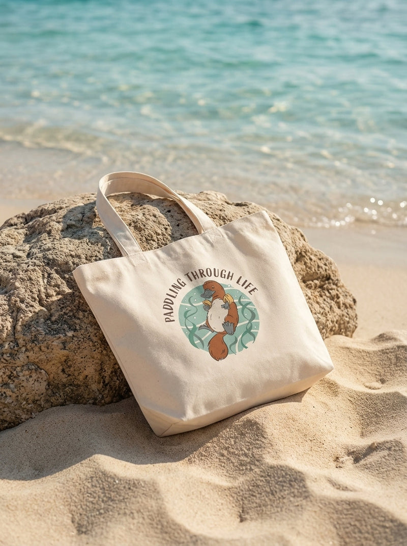Australian animal tote bags collection featuring hand-drawn designs of quokkas, koalas, penguins, and more – fun, lightweight, durable cotton totes perfect for everyday use, gifts, or souvenirs.