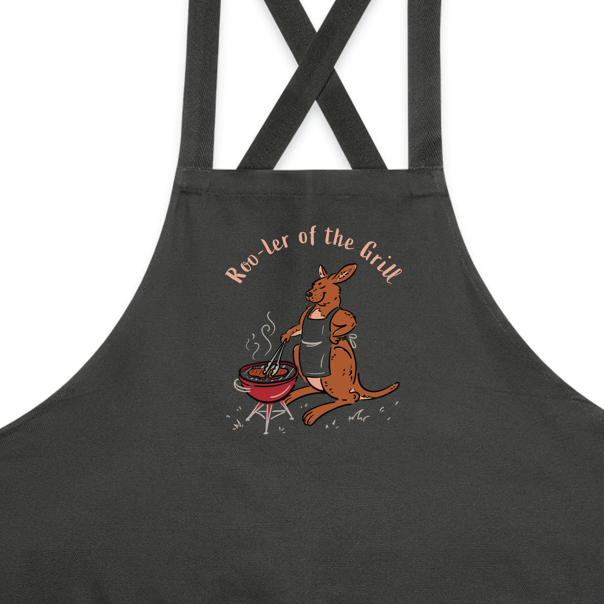 Kangaroo BBQ Cotton Canvas Apron - Roo-ler of the Grill