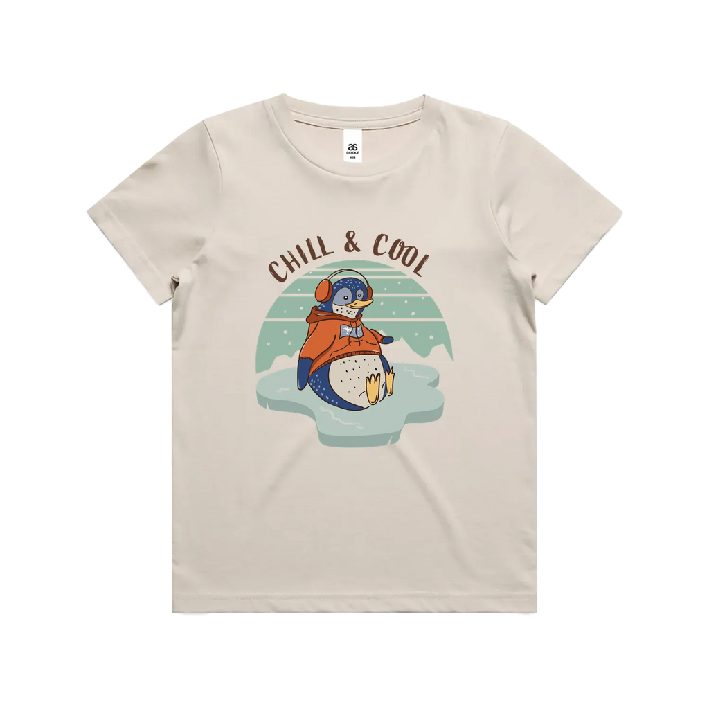 Funny Australian kids t-shirt with hand drawn penguin design