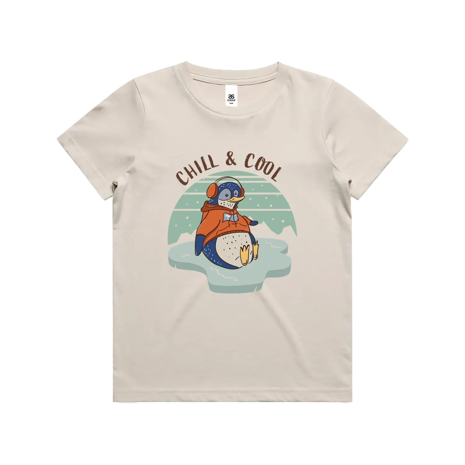 Funny Australian kids t-shirt with hand drawn penguin design