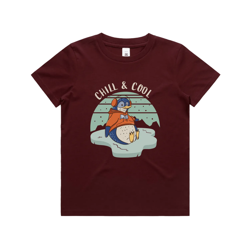 Funny Australian kids t-shirt with hand drawn penguin design