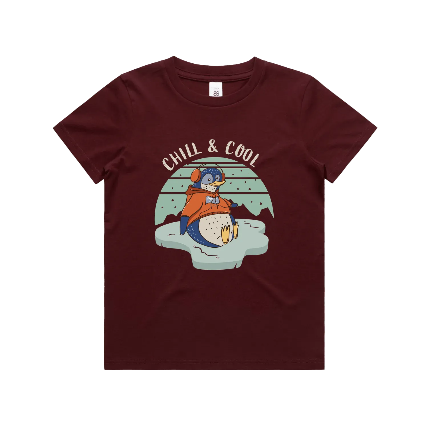 Funny Australian kids t-shirt with hand drawn penguin design
