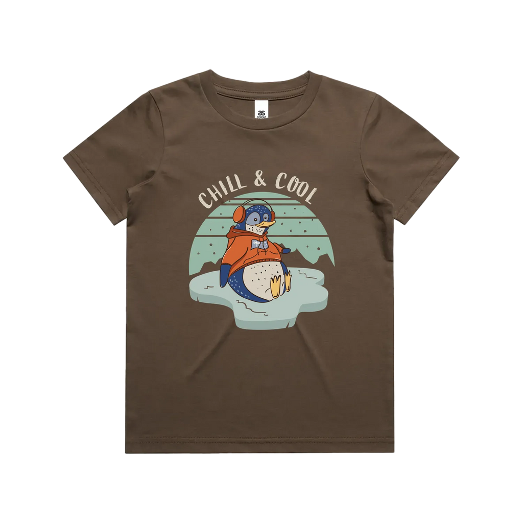 Funny Australian kids t-shirt with hand drawn penguin design