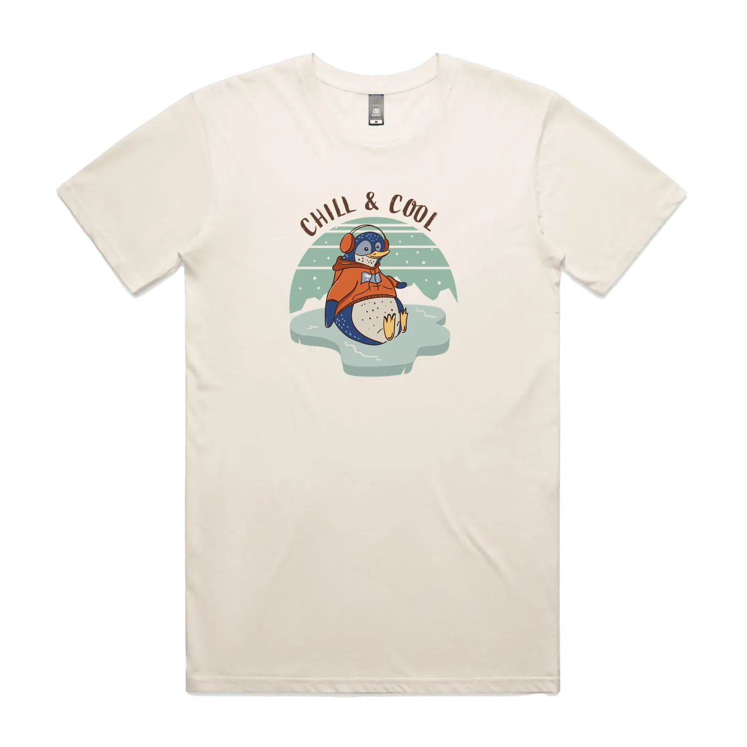 Funny Australian men's t-shirt with hand drawn penguin design