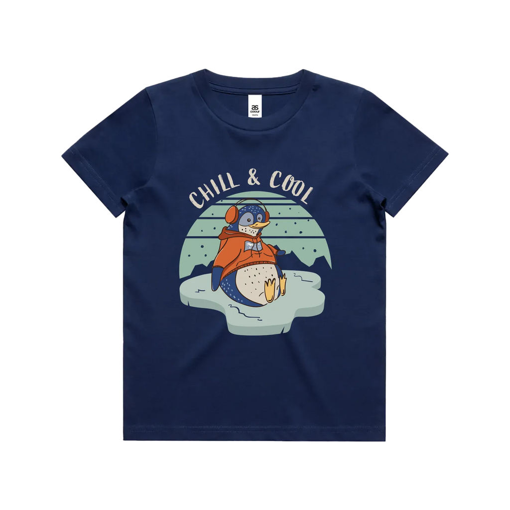 Funny Australian youth t-shirt with hand drawn penguin design
