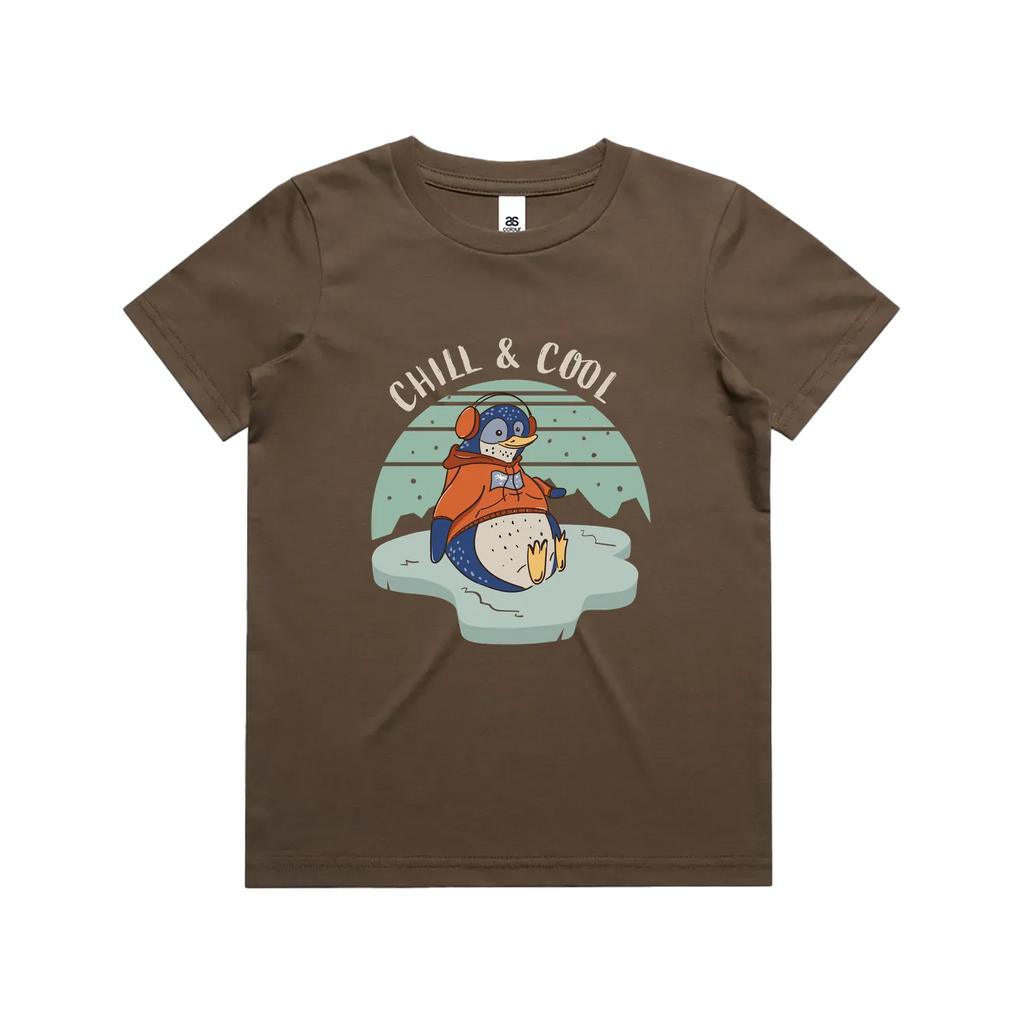Funny Australian youth t-shirt with hand drawn penguin design