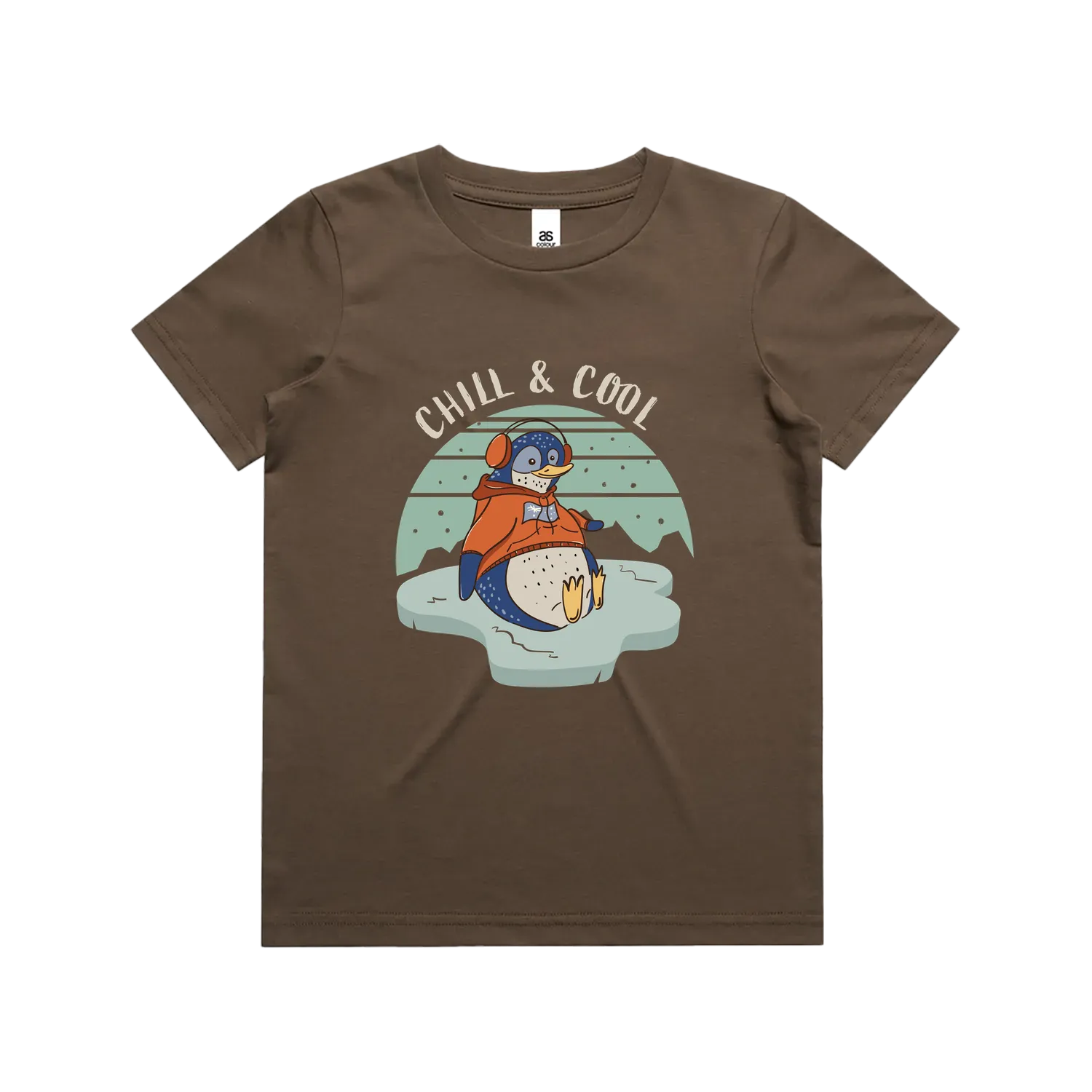 Funny Australian youth t-shirt with hand drawn penguin design