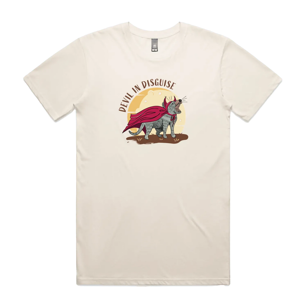 Funny Australian men's t-shirt with hand drawn Tasmanian devil design