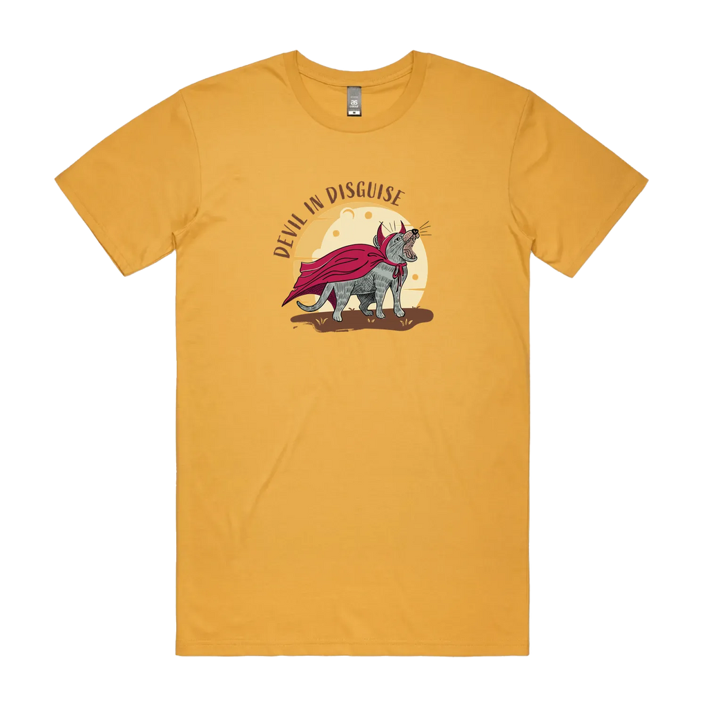 Funny Australian men's t-shirt with hand drawn Tasmanian devil design