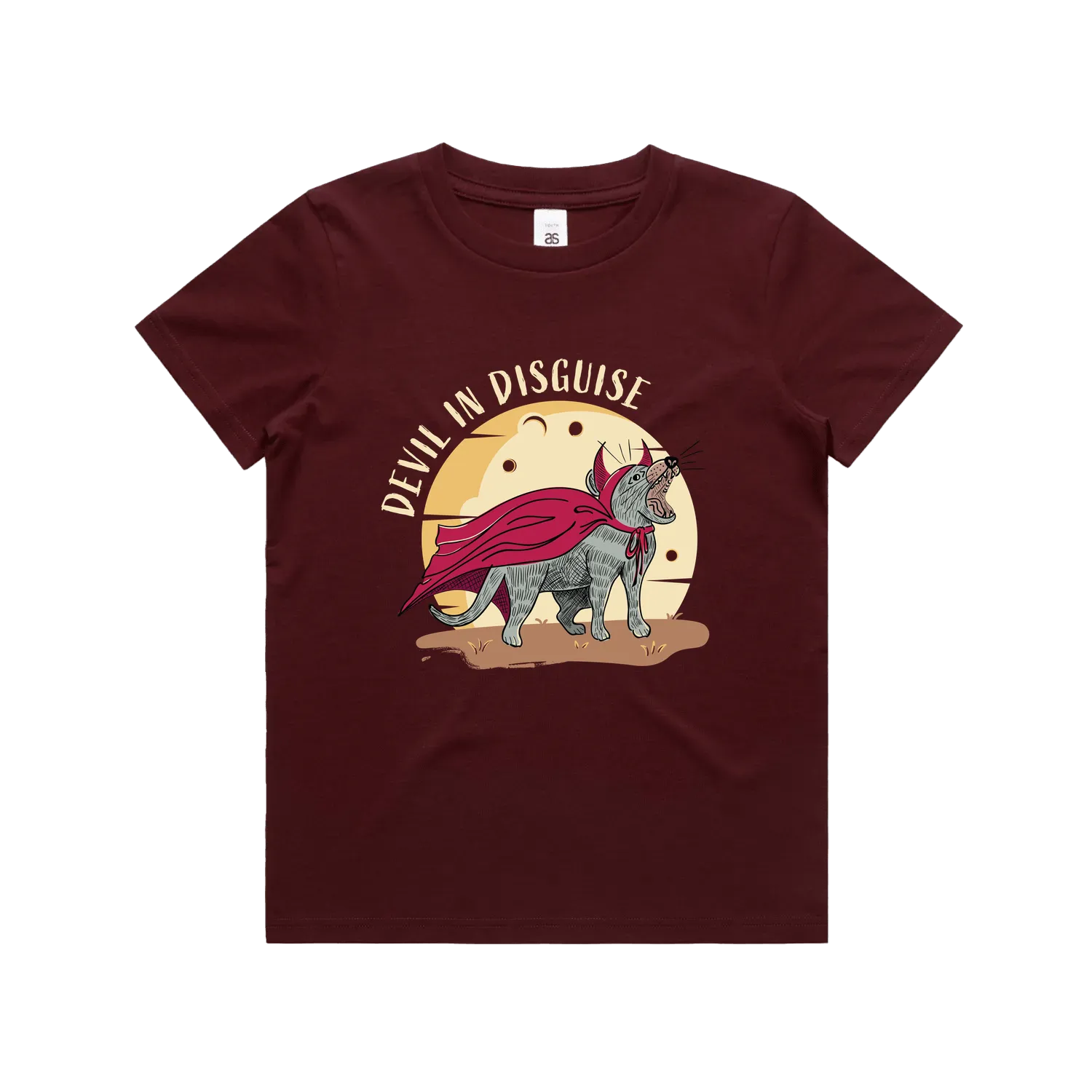 Funny Australian youth t-shirt with hand drawn Tasmanian devil design