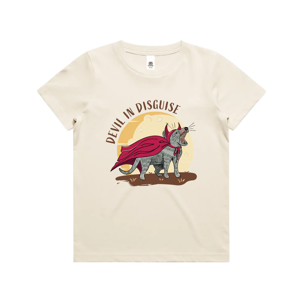 Funny Australian youth t-shirt with hand drawn Tasmanian devil design