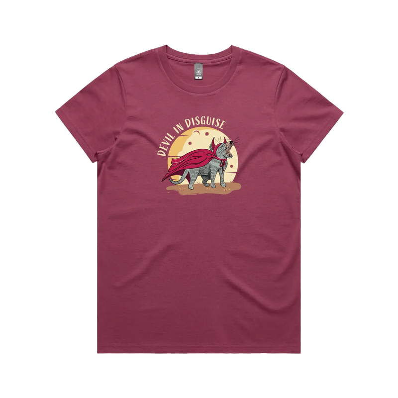 Funny Australian women's t-shirt with hand drawn Tasmanian devil design, perfect as a gift