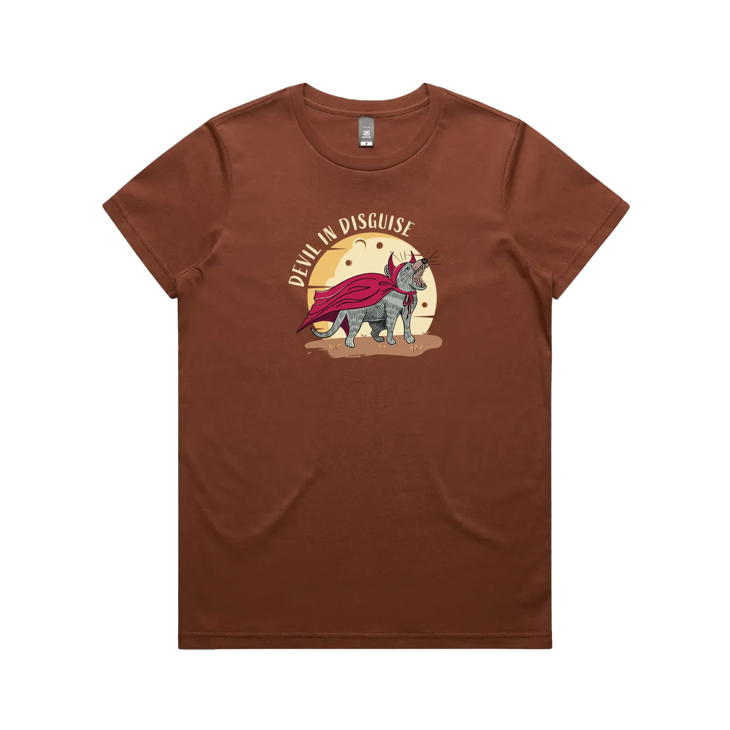 Funny Australian women's t-shirt with hand drawn Tasmanian devil design, perfect as a gift