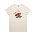 Funny Australian women's t-shirt with hand drawn Tasmanian devil design, perfect as a gift