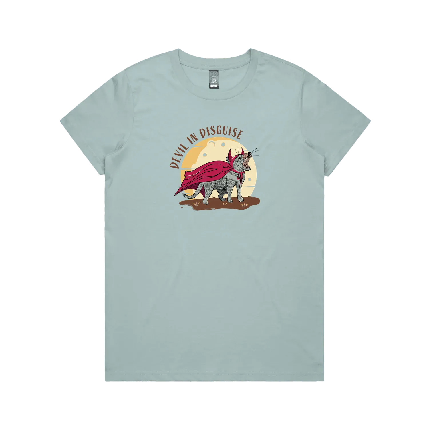 Funny Australian women's t-shirt with hand drawn Tasmanian devil design, perfect as a gift