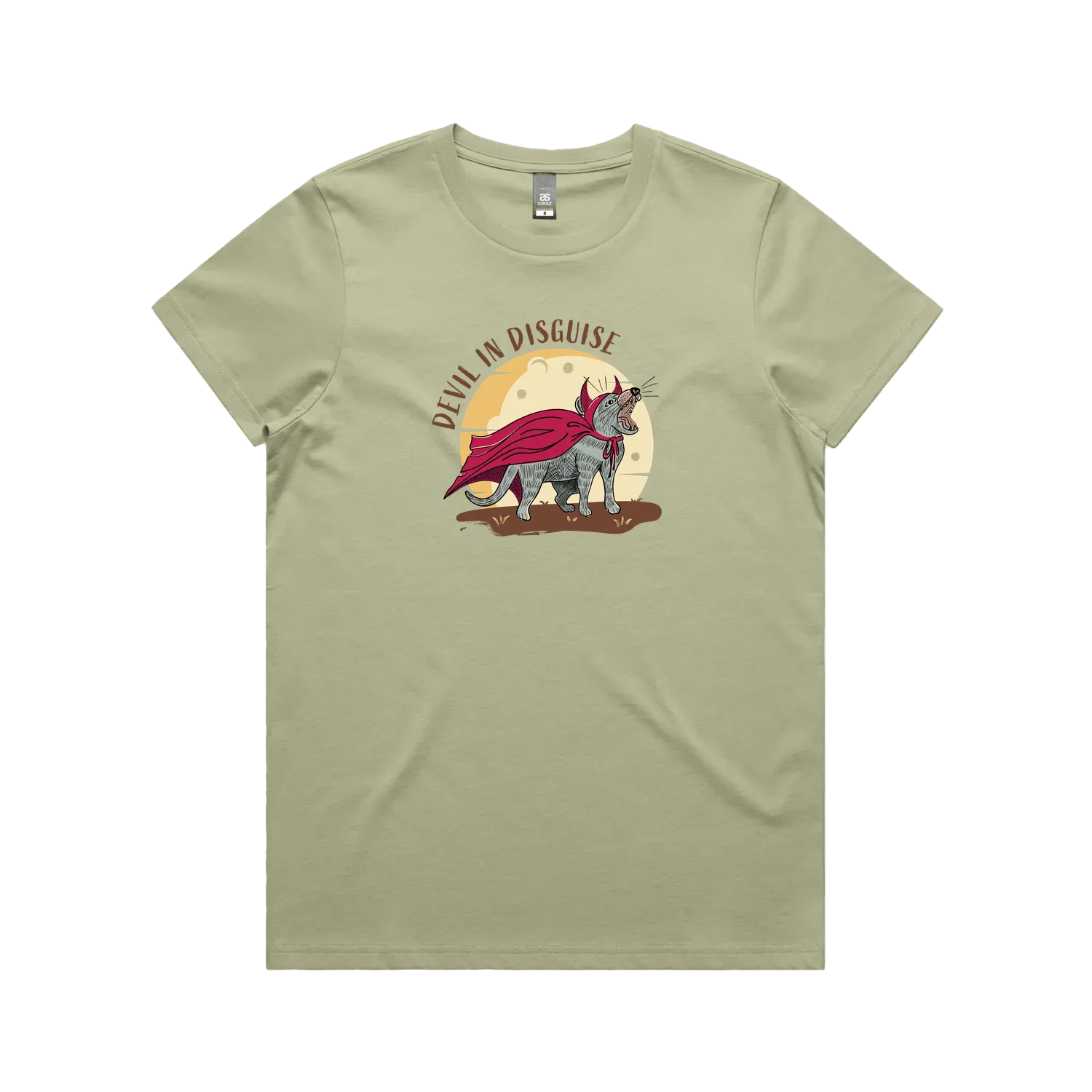 Funny Australian women's t-shirt with hand drawn Tasmanian devil design, perfect as a gift