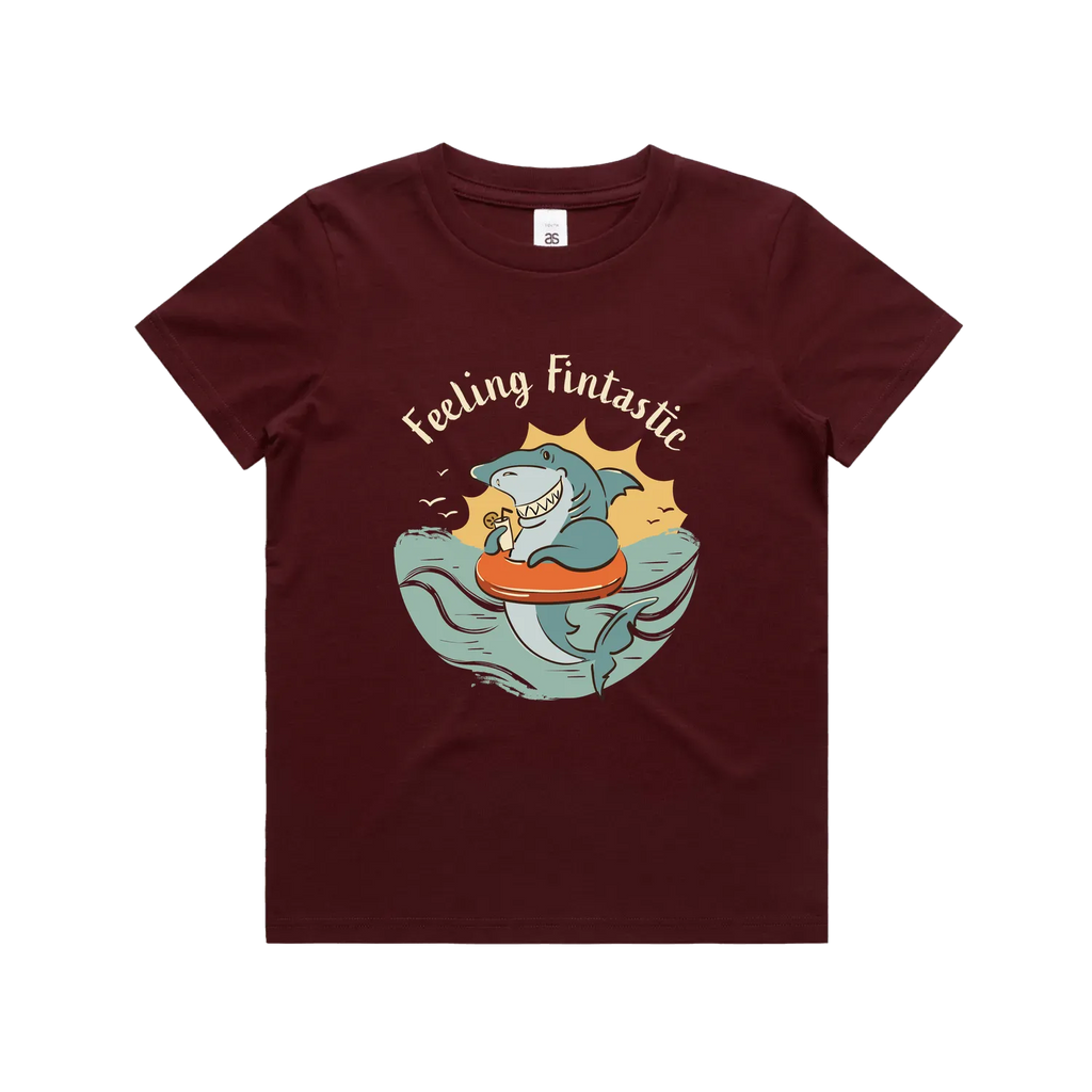 Funny kids t-shirt with hand drawn shark design