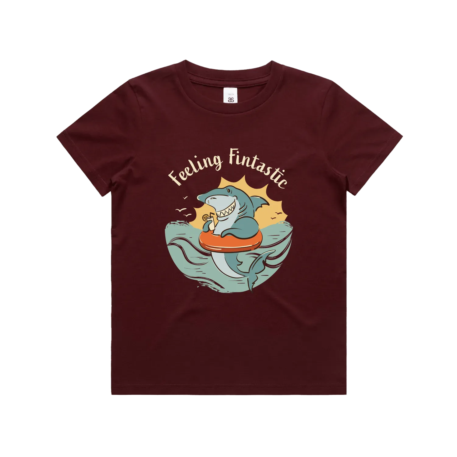 Funny kids t-shirt with hand drawn shark design