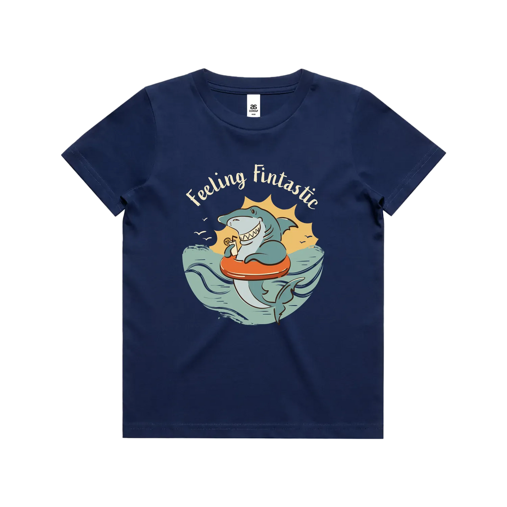 Funny kids t-shirt with hand drawn shark design