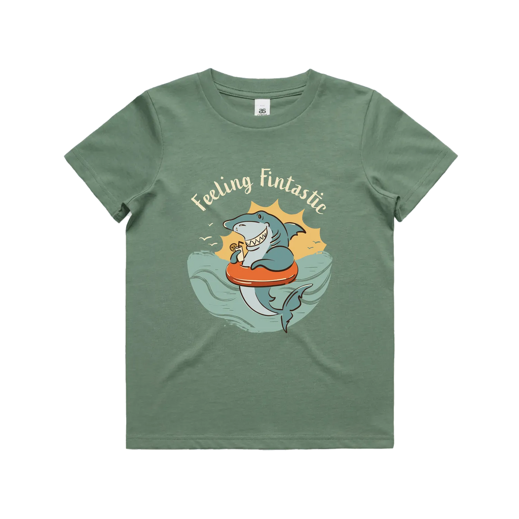 Funny kids t-shirt with hand drawn shark design