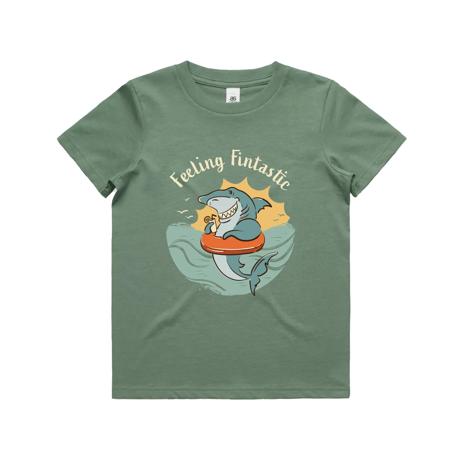 Funny kids t-shirt with hand drawn shark design