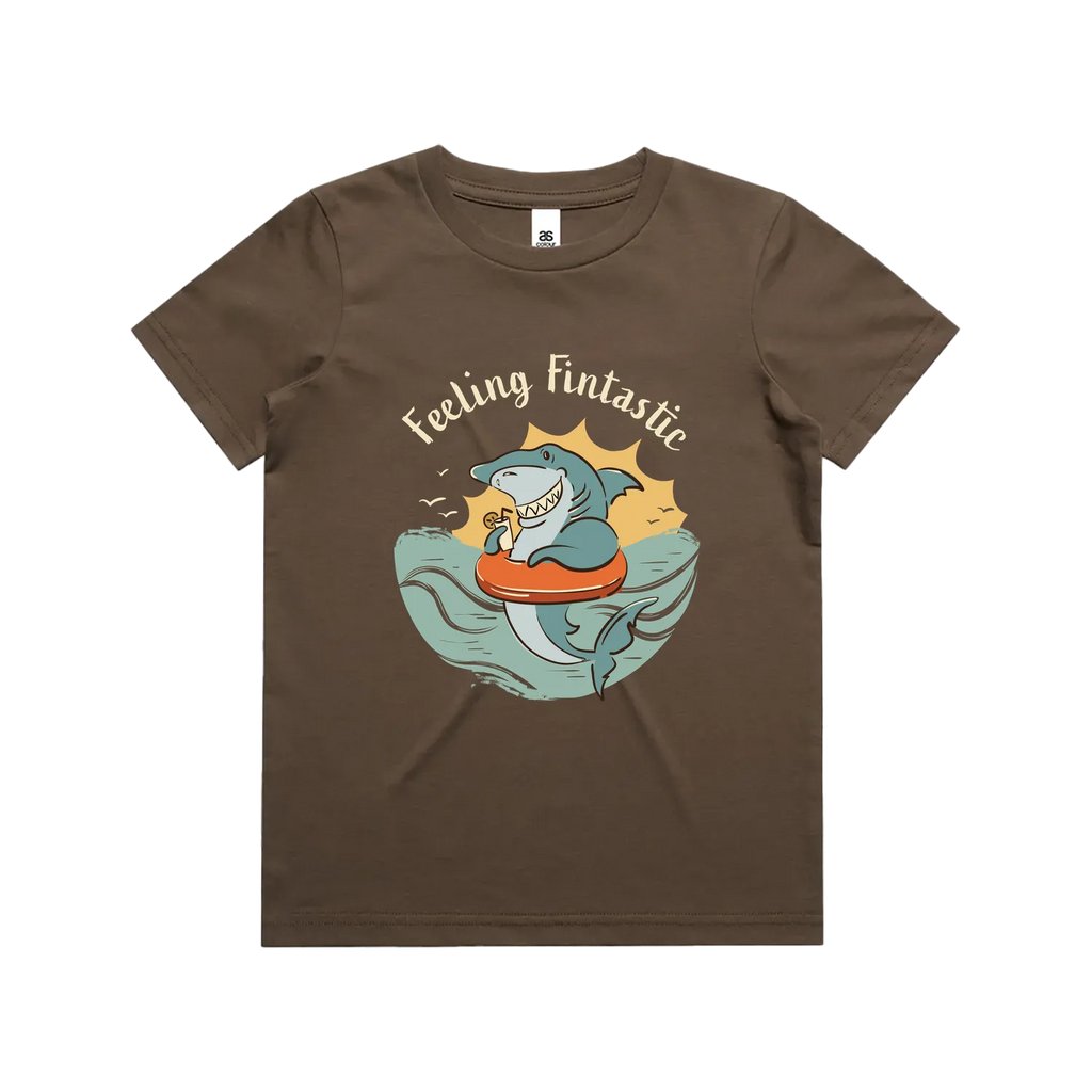 Funny kids t-shirt with hand drawn shark design
