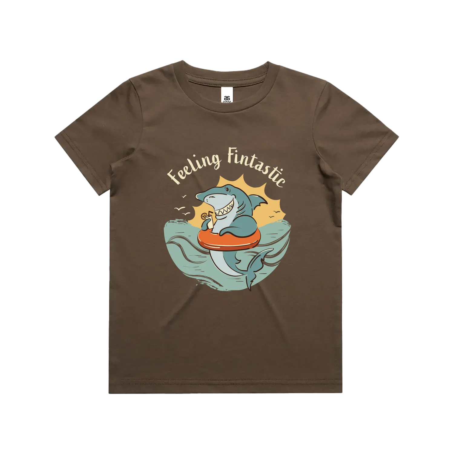 Funny kids t-shirt with hand drawn shark design