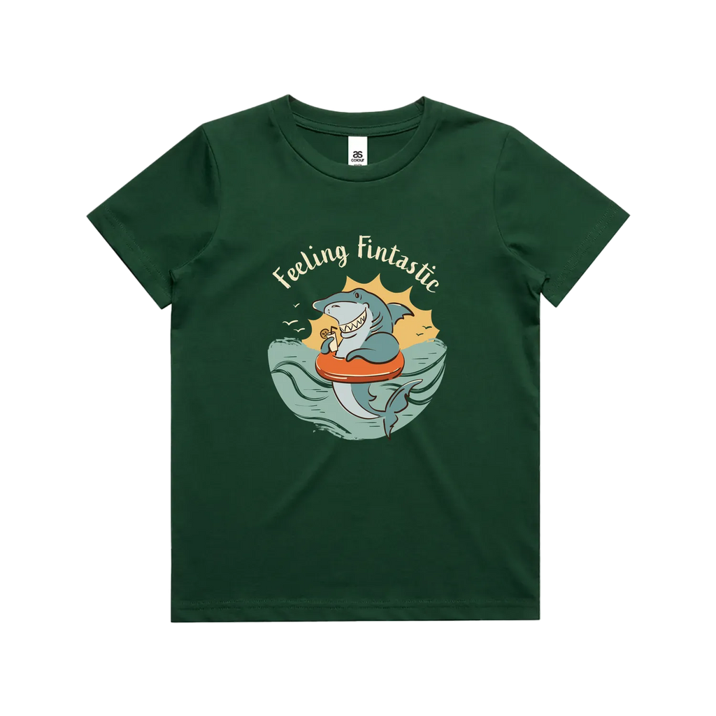 Funny Australian youth t-shirt with hand drawn shark design