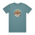 Funny Australian men's t-shirt with hand drawn wombat design
