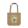 Ibis tote bag with funny hand-drawn Australian animal design