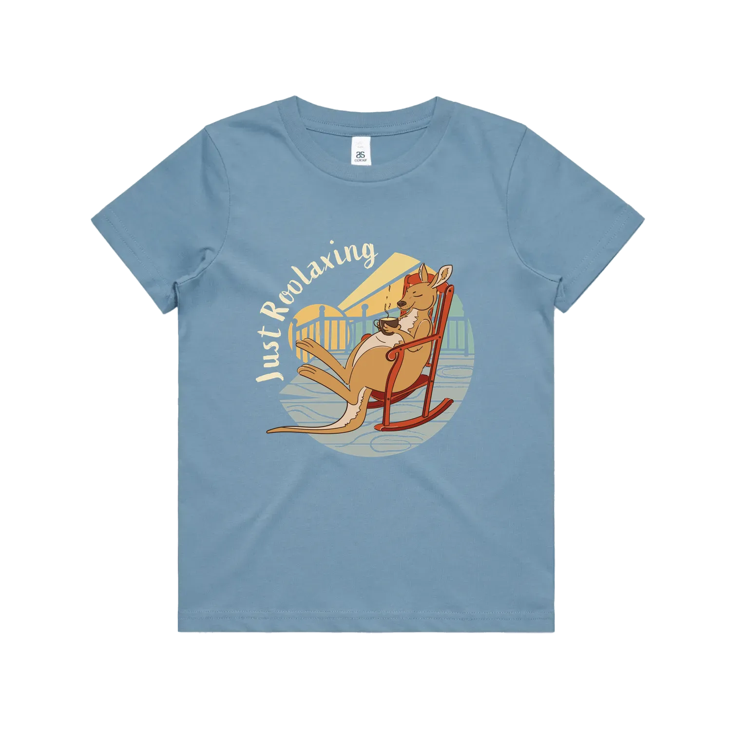Funny Australian youth t-shirt with hand drawn kangaroo design