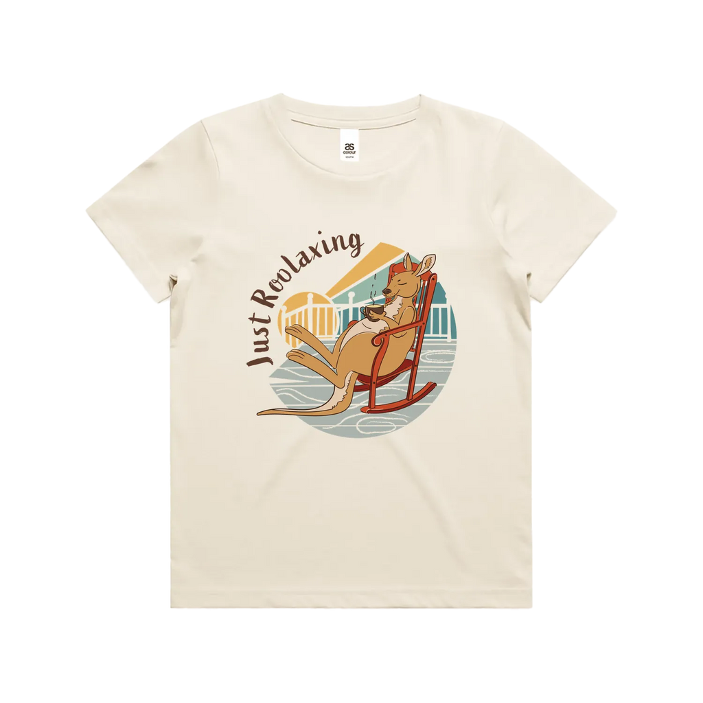 Funny Australian youth t-shirt with hand drawn kangaroo design