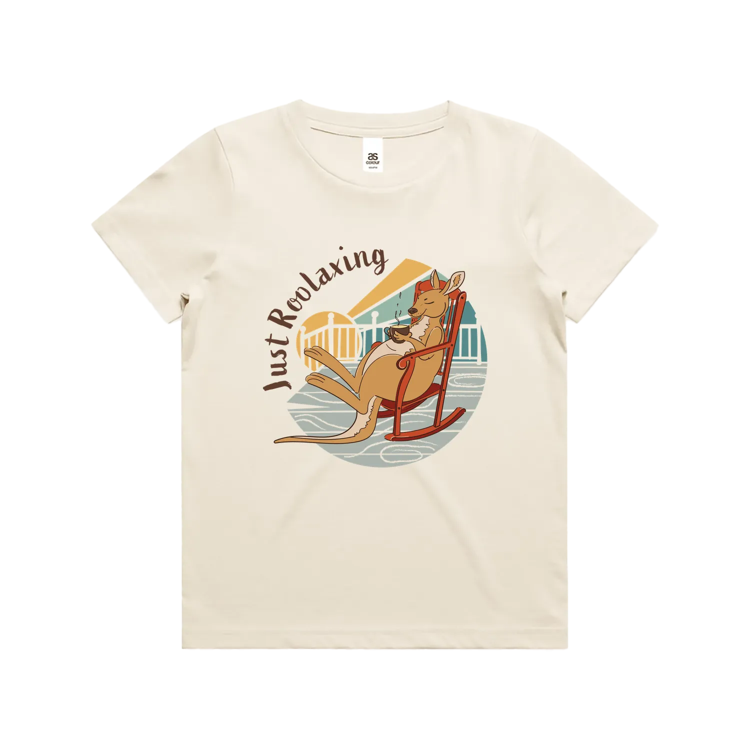 Funny Australian youth t-shirt with hand drawn kangaroo design