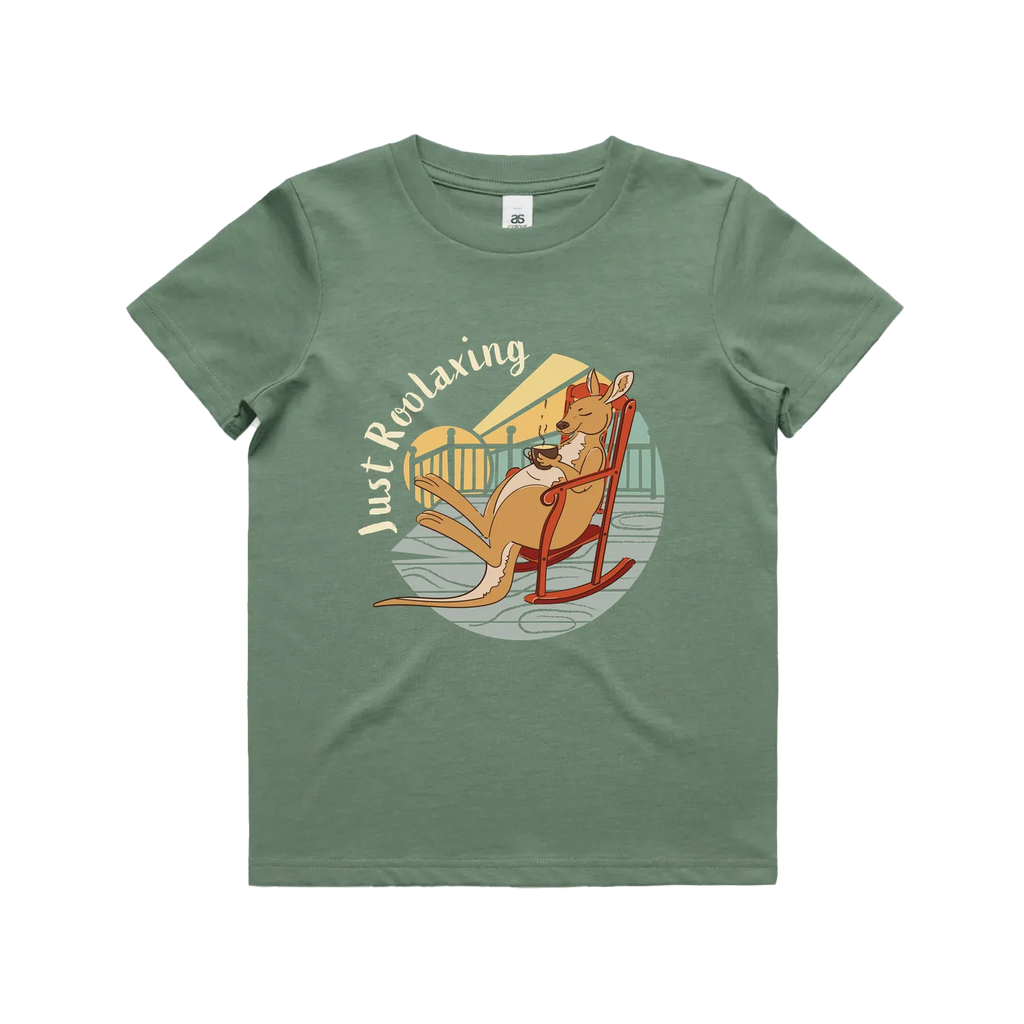 Funny Australian youth t-shirt with hand drawn kangaroo design