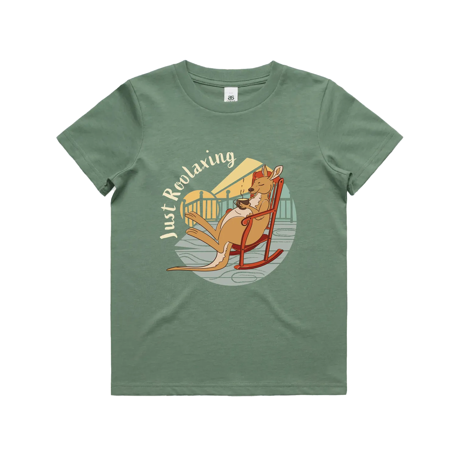 Funny Australian youth t-shirt with hand drawn kangaroo design