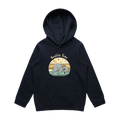 Kids navy koala hoodie featuring a cute, funny hand-drawn koala design, Koality Time print