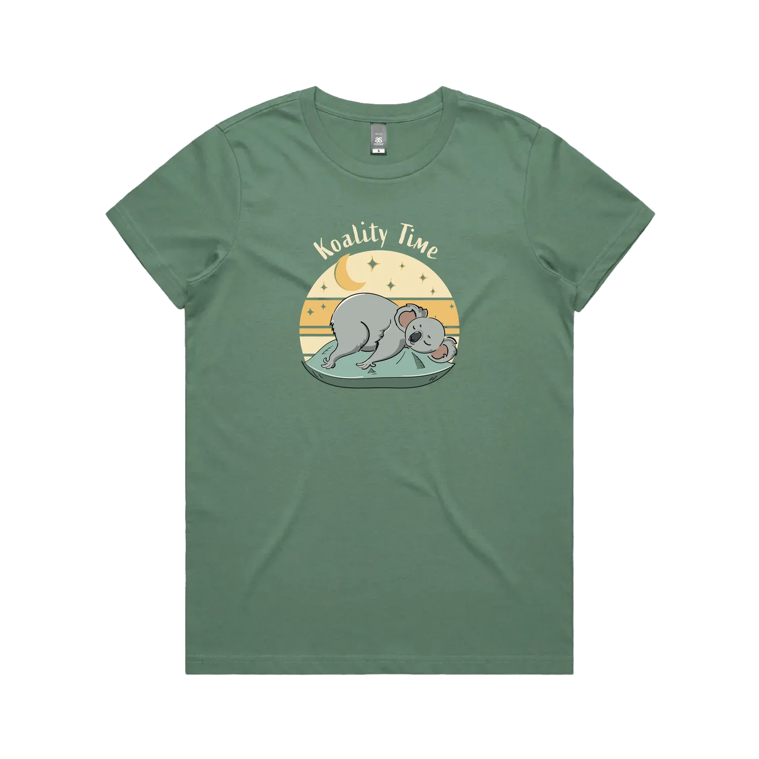Funny women’s t-shirt with hand-drawn relaxed koala design