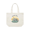 Funny koala tote bag featuring a cute hand-drawn Australian koala design on a cotton shoulder bag by Wooby.