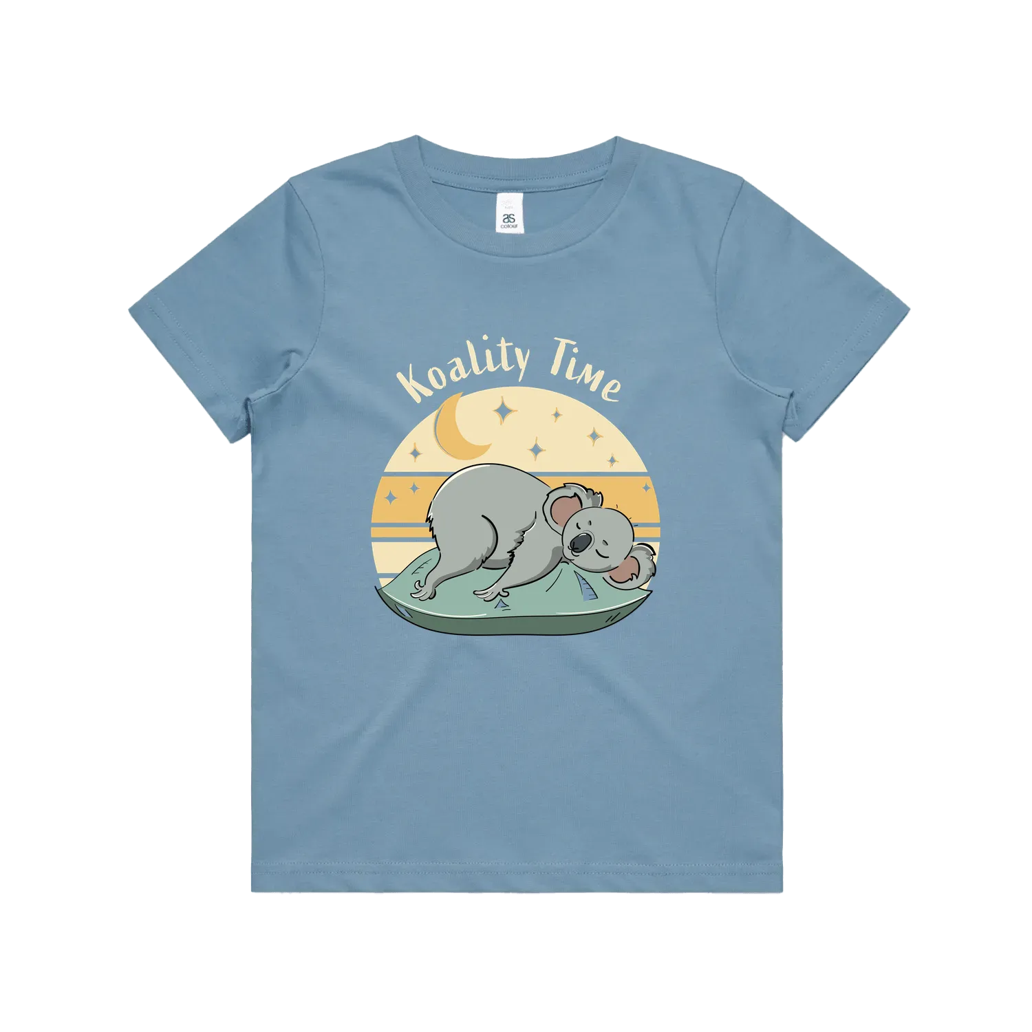 Funny kids t-shirt with hand drawn lazy koala design