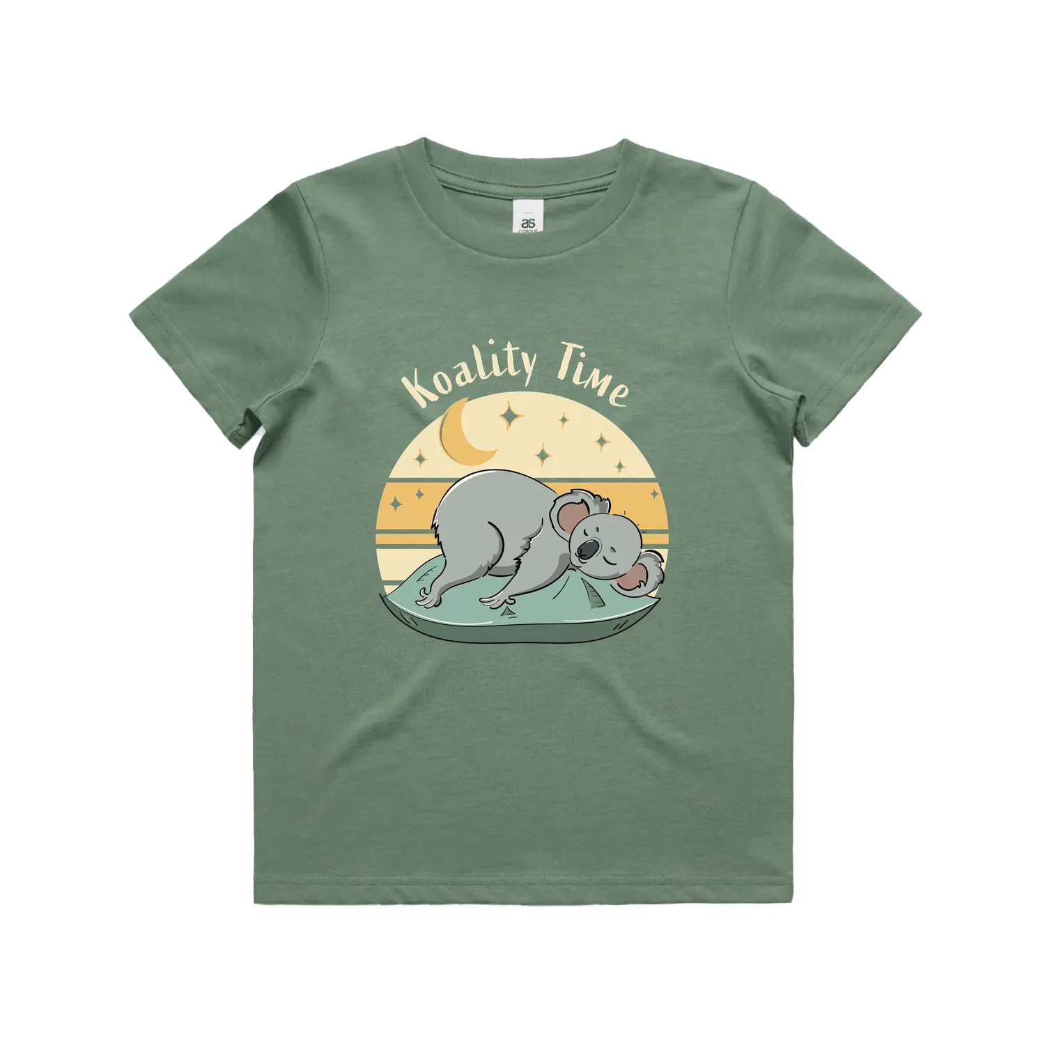 Funny kids t-shirt with a hand-drawn lazy koala design
