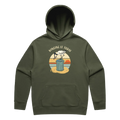 Men’s cypress ibis hoodie featuring a cute, funny hand-drawn ibis design, Winging It Today print