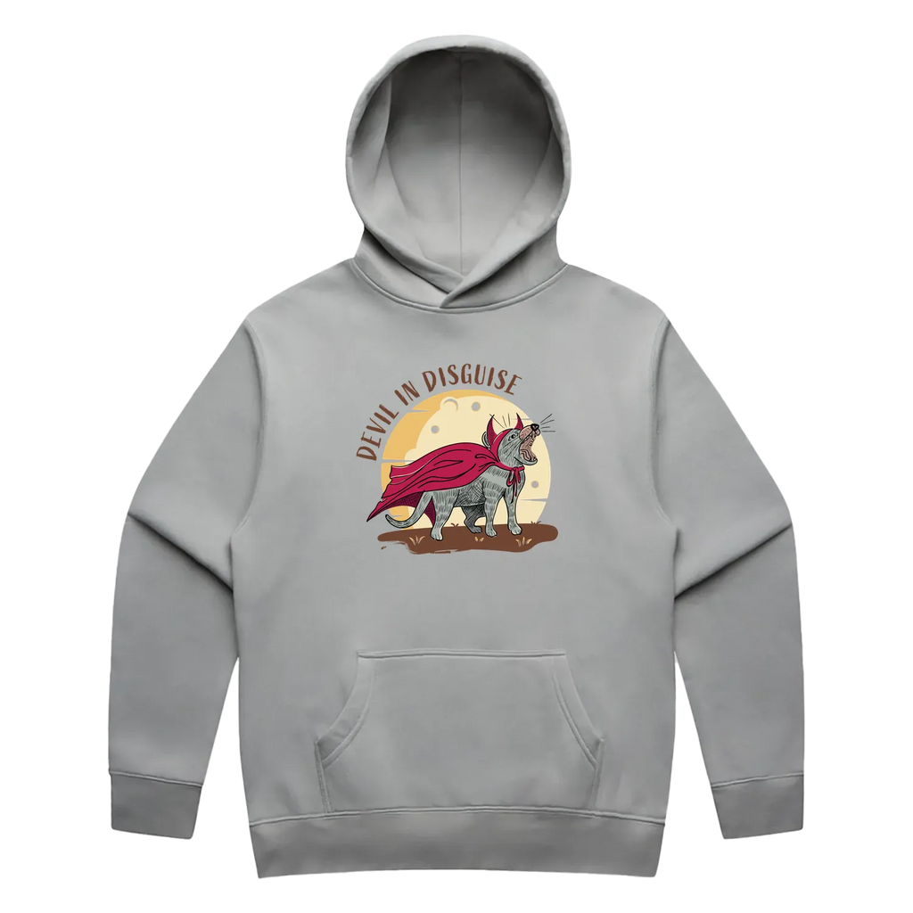 Men’s storm Tasmanian devil hoodie featuring a cute, funny hand-drawn design, Devil In Disguise print