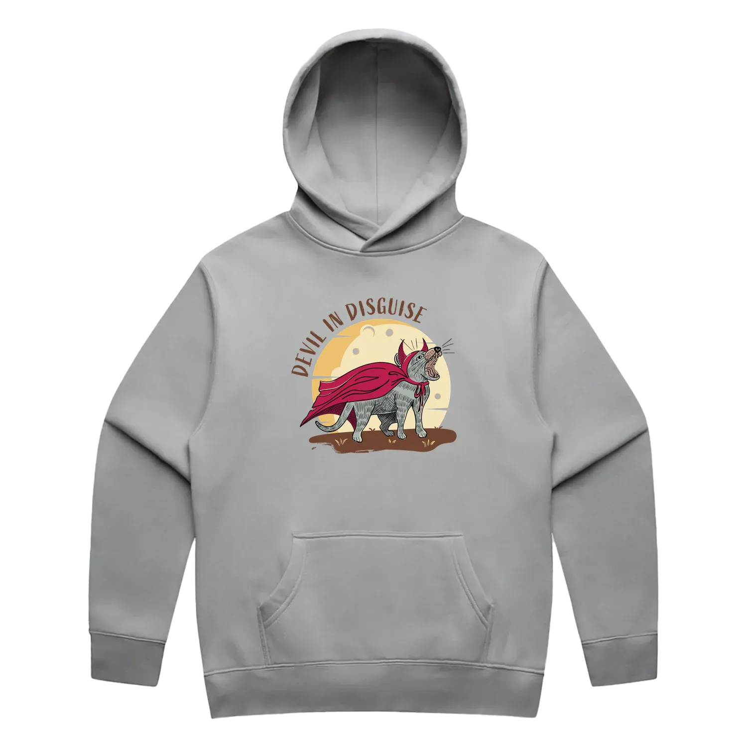 Men’s storm Tasmanian devil hoodie featuring a cute, funny hand-drawn design, Devil In Disguise print