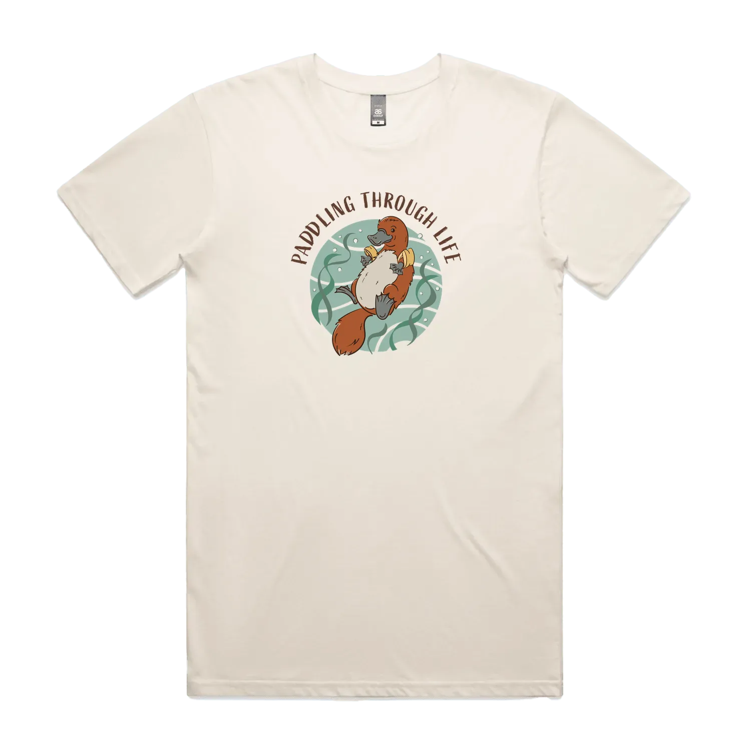 Funny men's t-shirt with hand drawn shark design