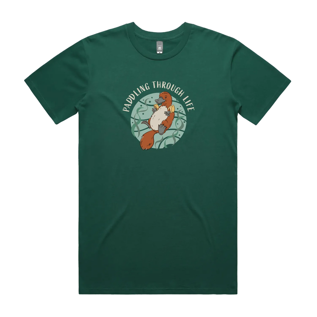 Funny men's t-shirt with hand drawn platypus design