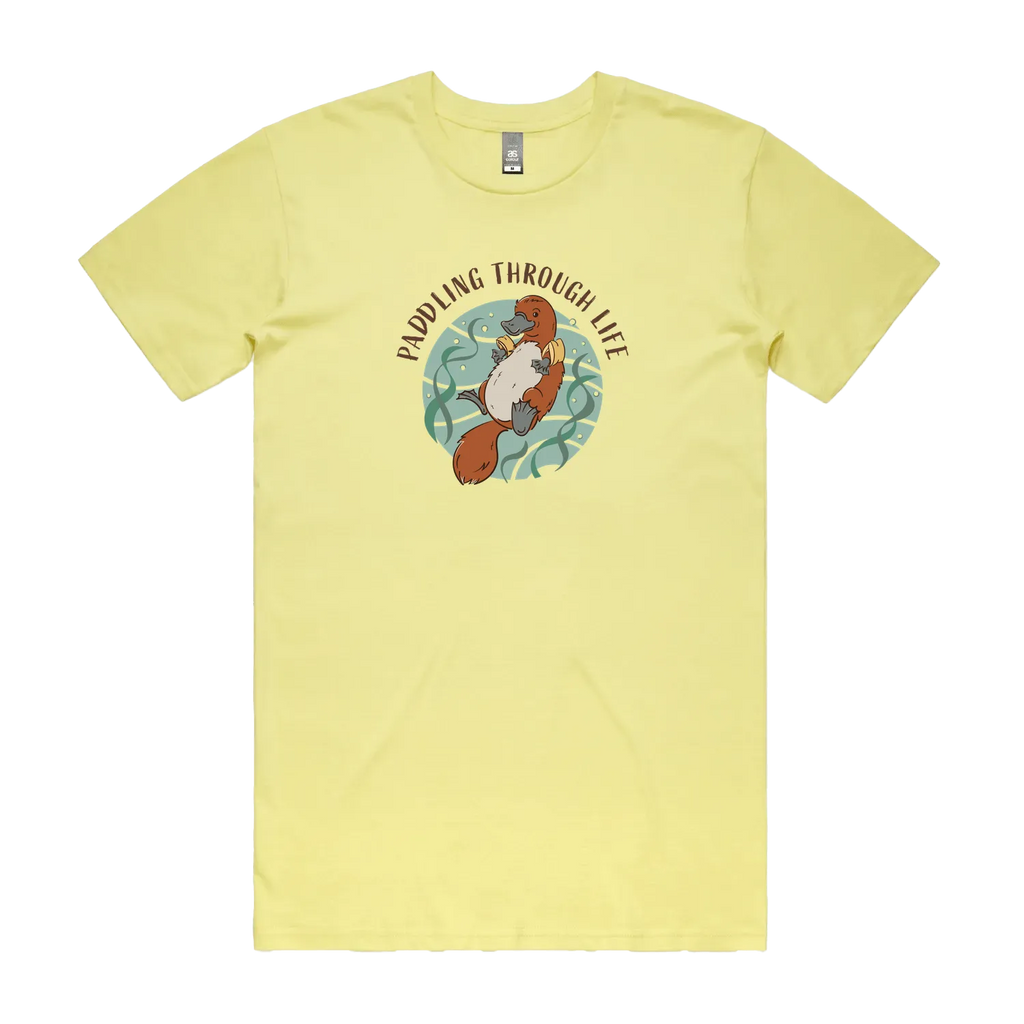 Funny men's lemonade t-shirt with hand drawn Platypus design