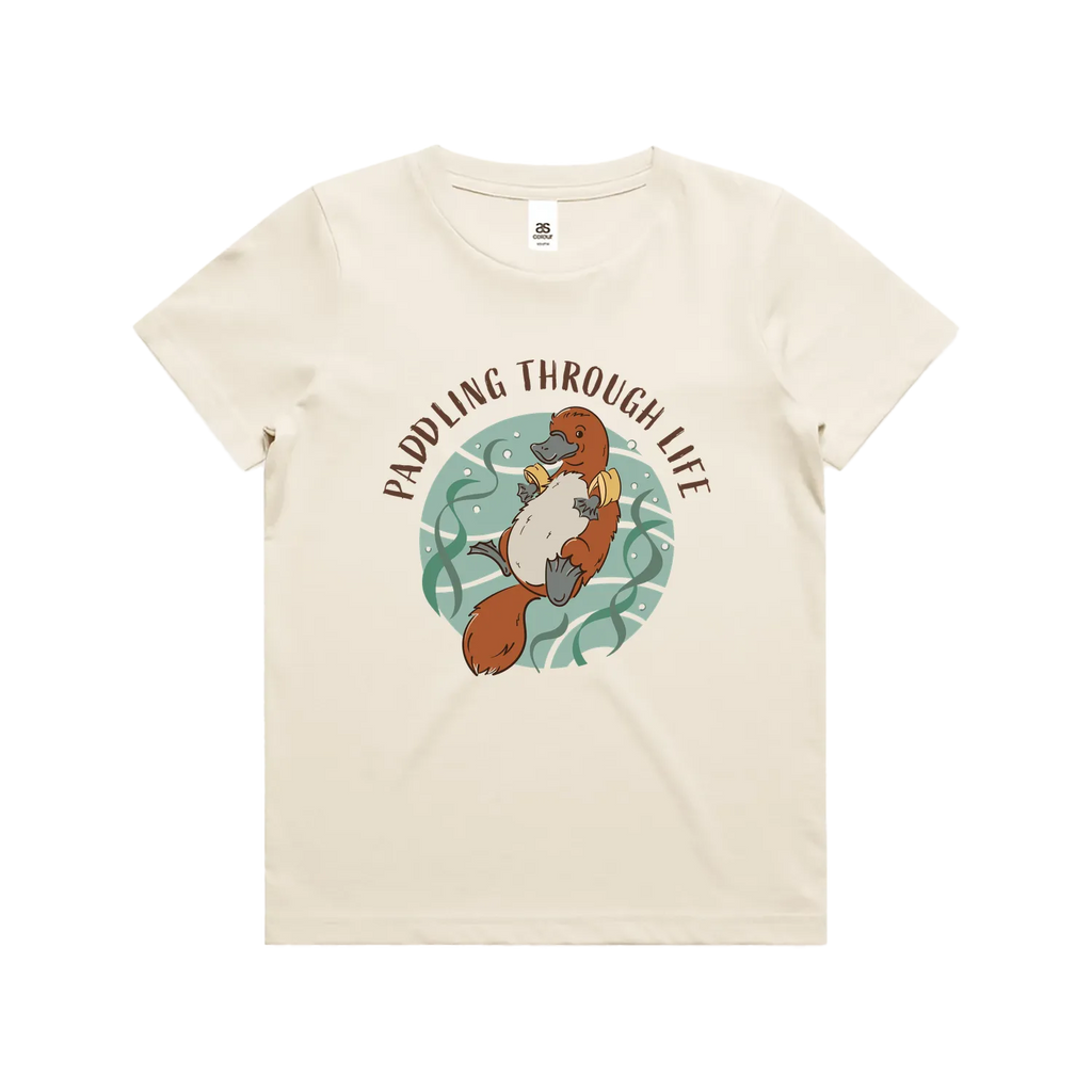 Funny Australian youth t-shirt with hand drawn platypus design