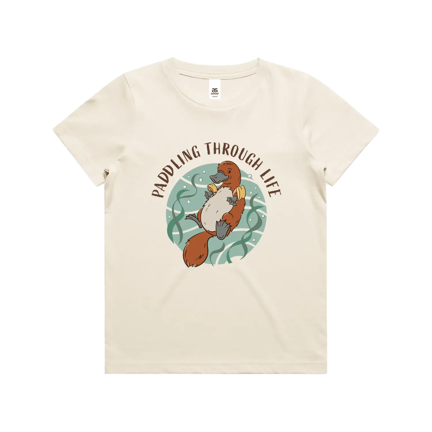 Funny Australian youth t-shirt with hand drawn platypus design