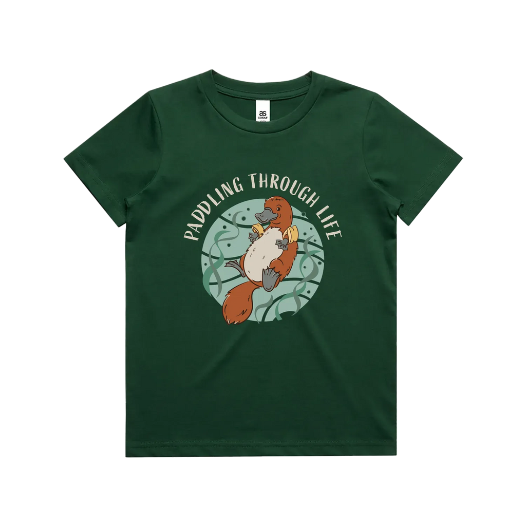 Funny Australian youth t-shirt with hand drawn platypus design