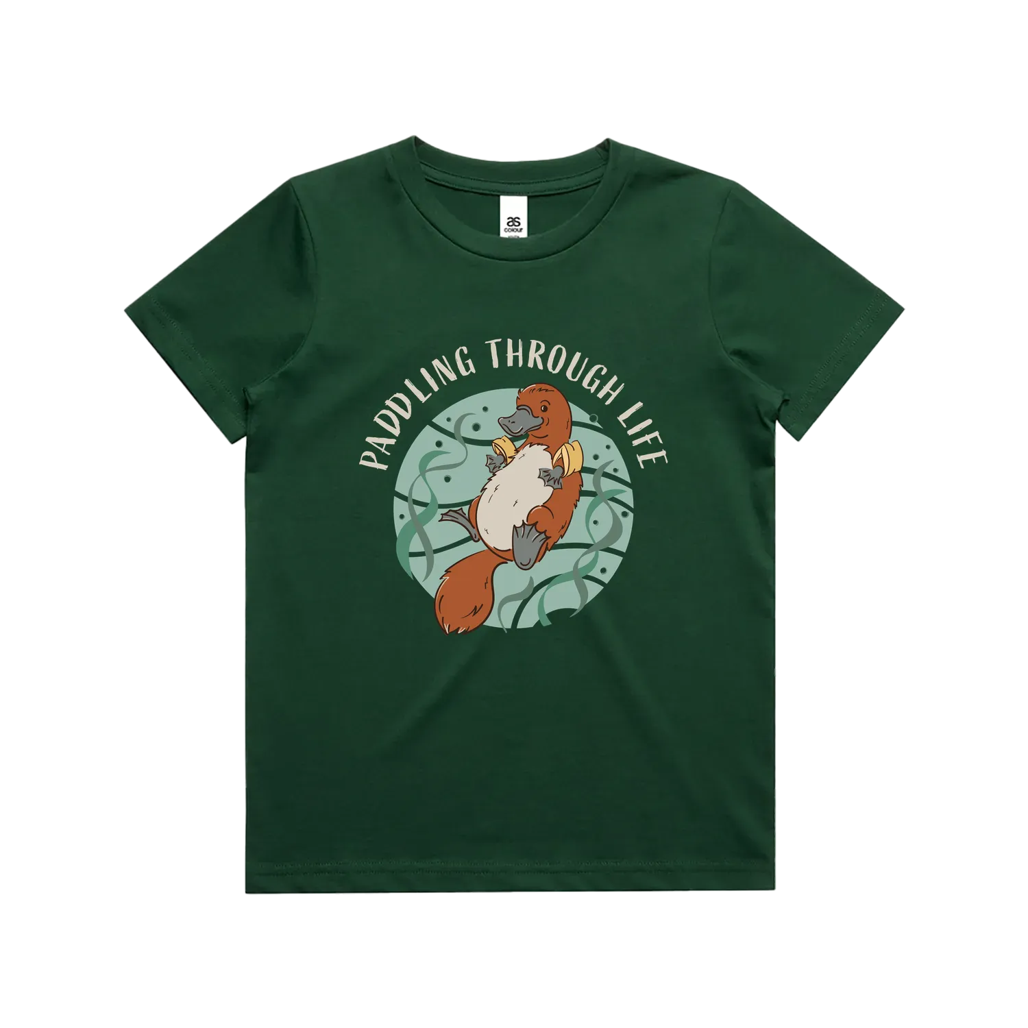 Funny Australian youth t-shirt with hand drawn platypus design